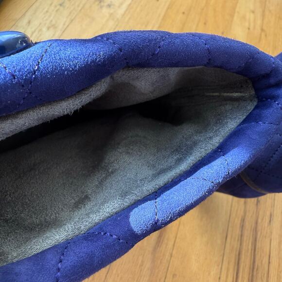 Aerosoles Blue Leather Quilted Alpha Ray Ankle Boots Sz 8.5 Witchy Goth Comfort - Picture 8 of 11